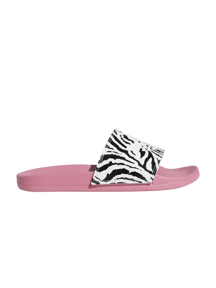Сандалии adidas Wmns Adilette Lite Slide 'Rose Tone Zebra' — изображение 1 из 1, черный/розовый/белый