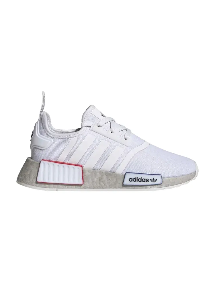 Кроссовки adidas NMD_R1 Refined Big Kid 'White Grey' — изображение 1 из 1, белый/белый/серый