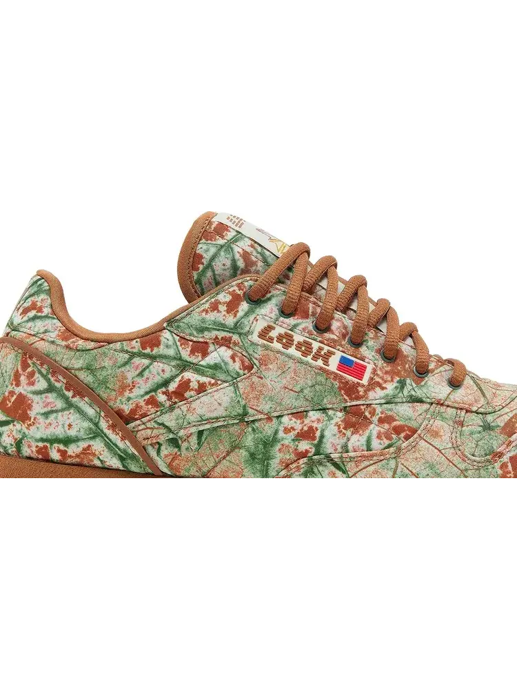 Кроссовки lqqk studios x classic leather 'leaf camo' Reebok — изображение 2 из 8, коричневый