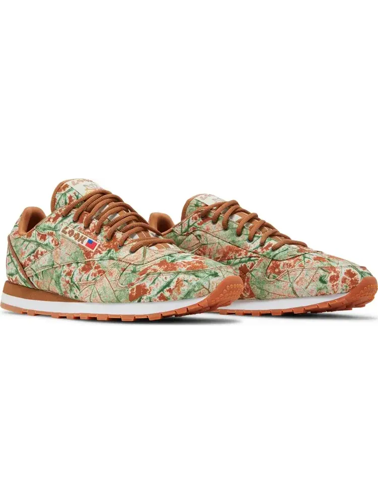Кроссовки lqqk studios x classic leather 'leaf camo' Reebok — изображение 8 из 8, коричневый