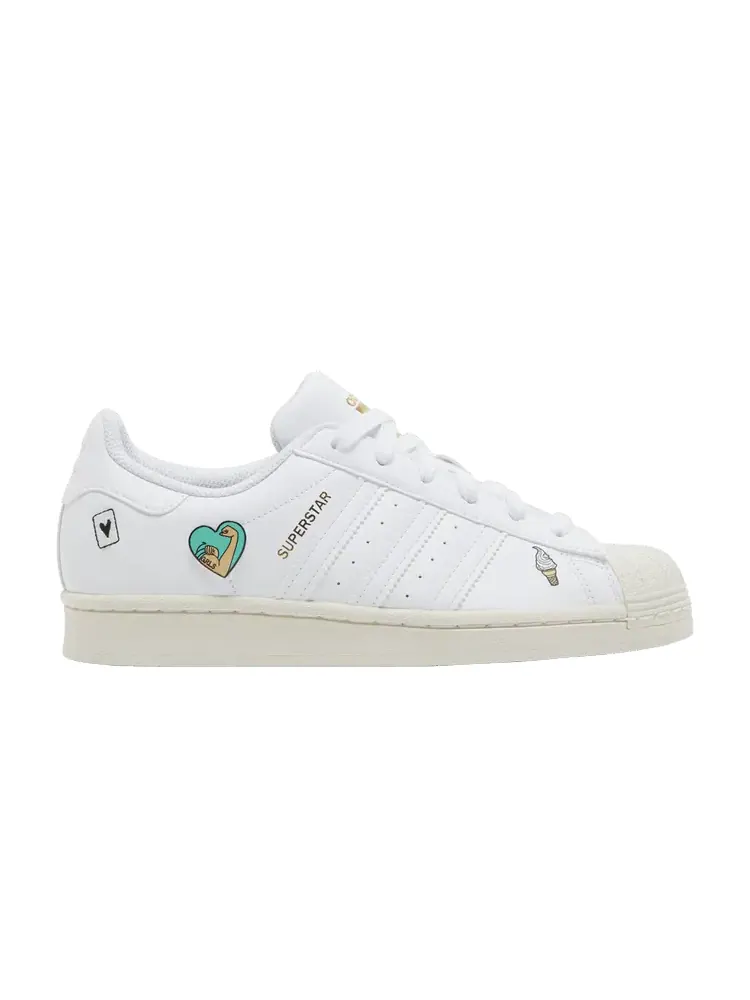 Кроссовки adidas Superstar J 'Patches' — изображение 1 из 9, белый/белый/белый