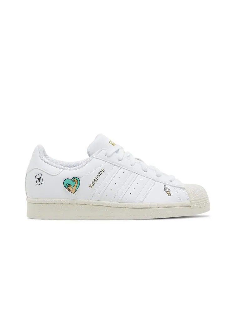 Кроссовки adidas Superstar J 'Patches' — изображение 2 из 9, белый/белый/белый