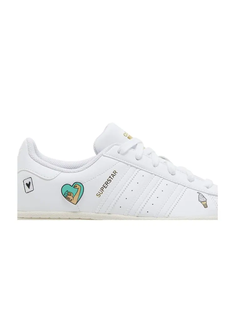 Кроссовки adidas Superstar J 'Patches' — изображение 3 из 9, белый/белый/белый