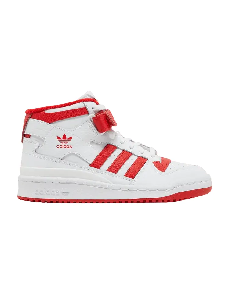 Кроссовки adidas Forum Mid J 'White Vivid Red' — изображение 1 из 9, белый/белый/красный