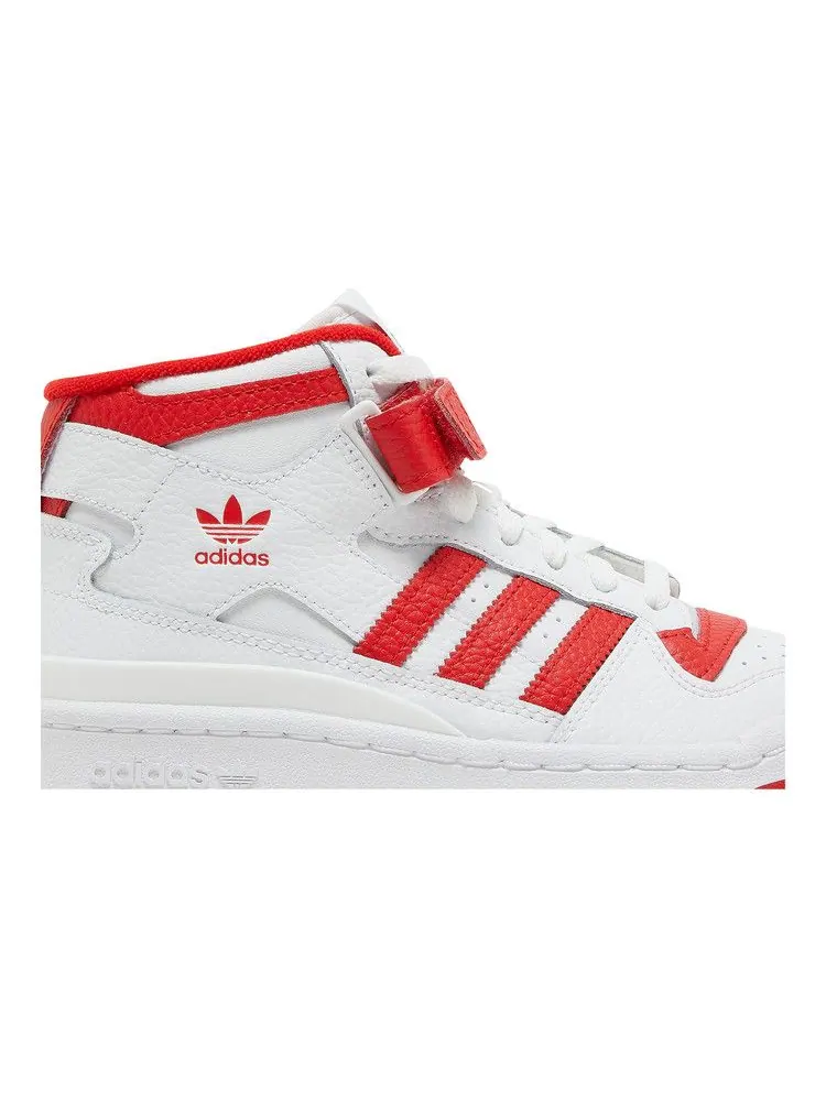 Кроссовки adidas Forum Mid J 'White Vivid Red' — изображение 3 из 9, белый/белый/красный