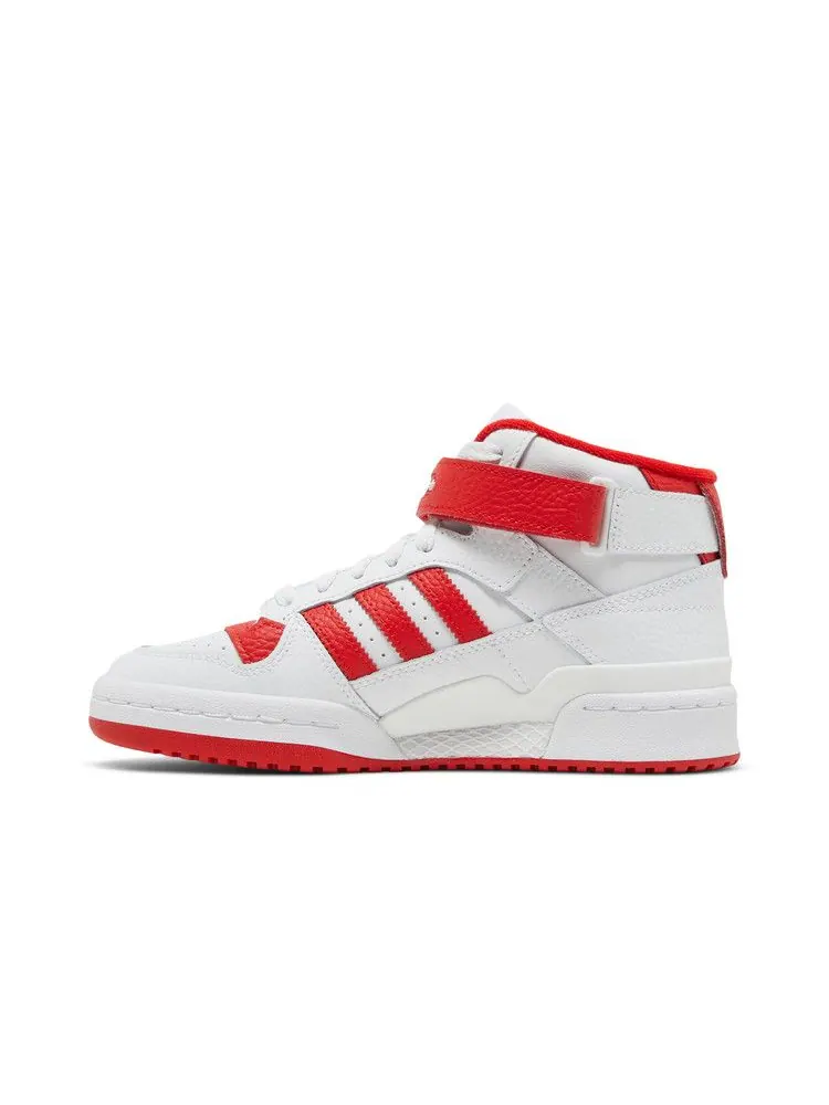 Кроссовки adidas Forum Mid J 'White Vivid Red' — изображение 4 из 9, белый/белый/красный