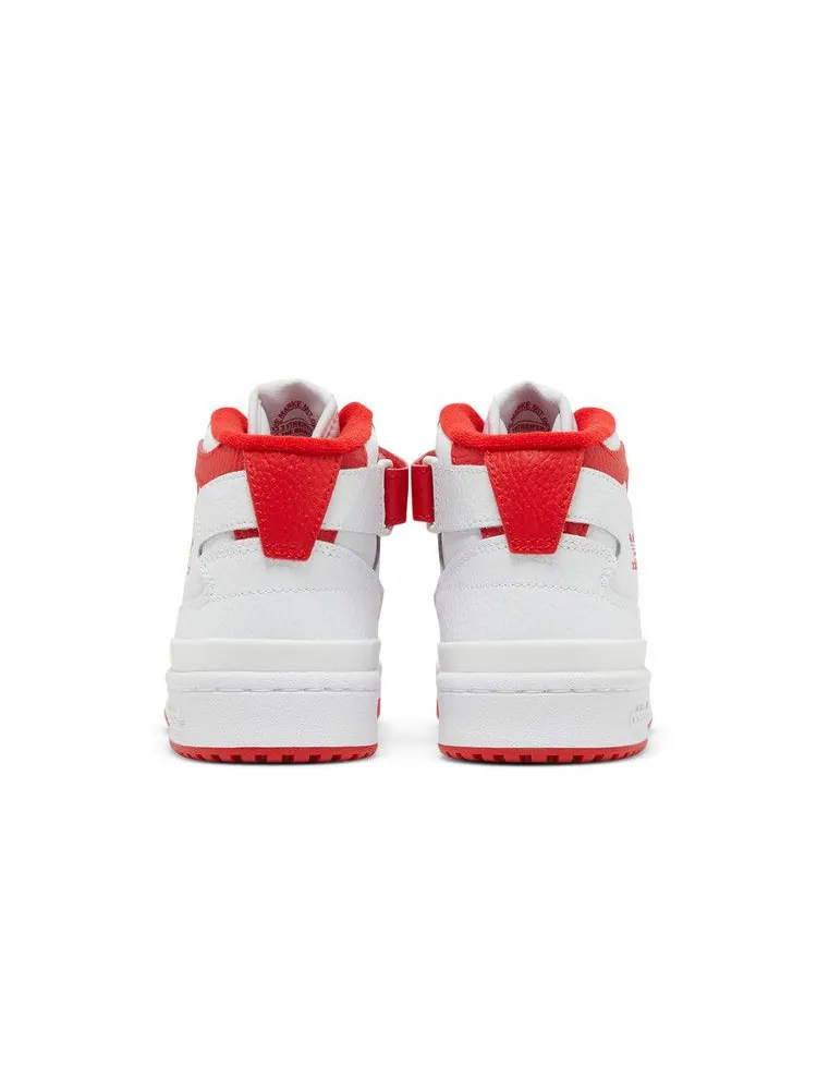 Кроссовки adidas Forum Mid J 'White Vivid Red' — изображение 7 из 9, белый/белый/красный