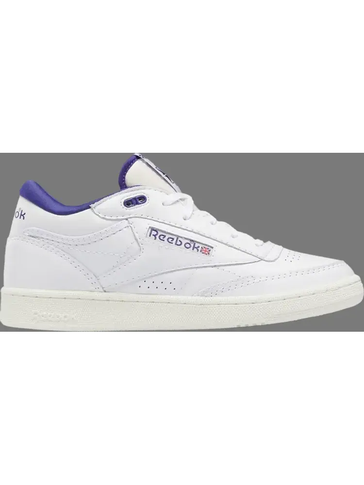 Кроссовки club c mid 2 vintage 'white bold purple' Reebok — изображение 1 из 1, белый