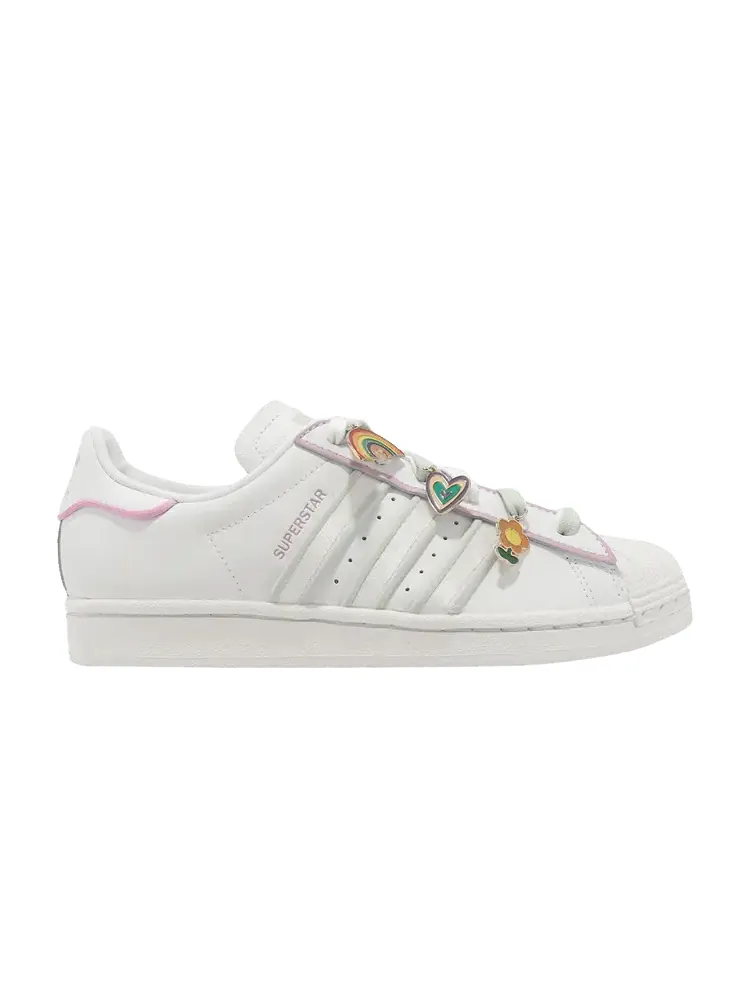 Кроссовки adidas Wmns Superstar 'Lace Jewels - White Lilac' — изображение 1 из 1, белый/зеленый