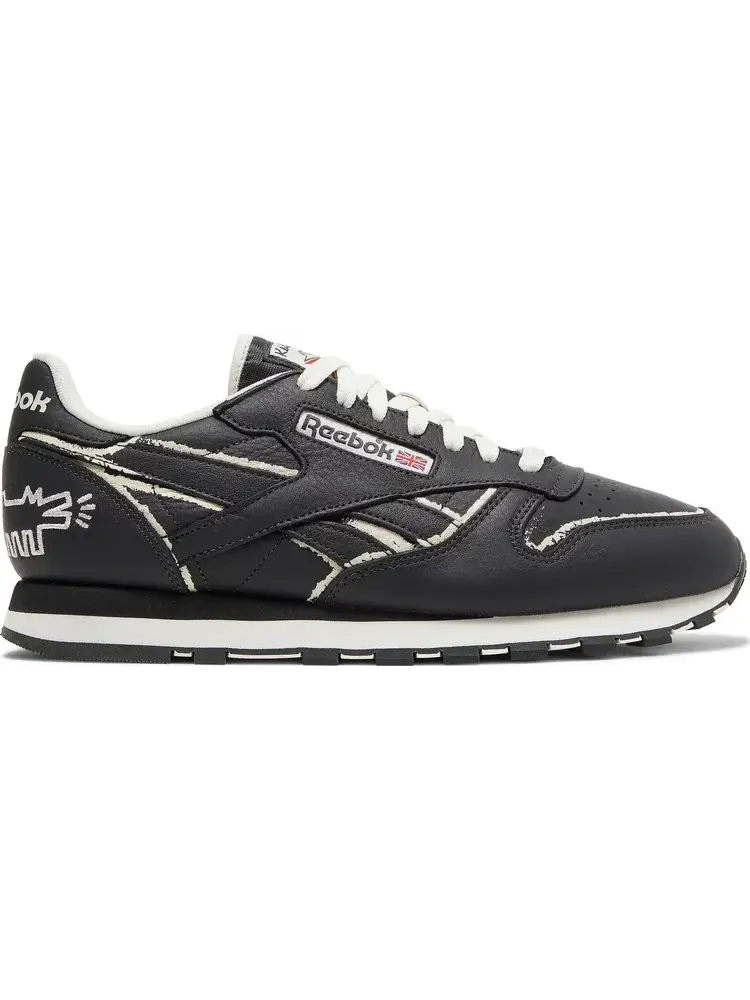 Кроссовки keith haring x classic leather 'dog blackboard chalk drawing' Reebok — изображение 1 из 8, серый