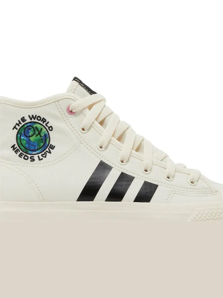 Кроссовки Adidas André Saraiva x Nizza Hi RF J 'The World Needs Love' — изображение 2 из 8, бежевый