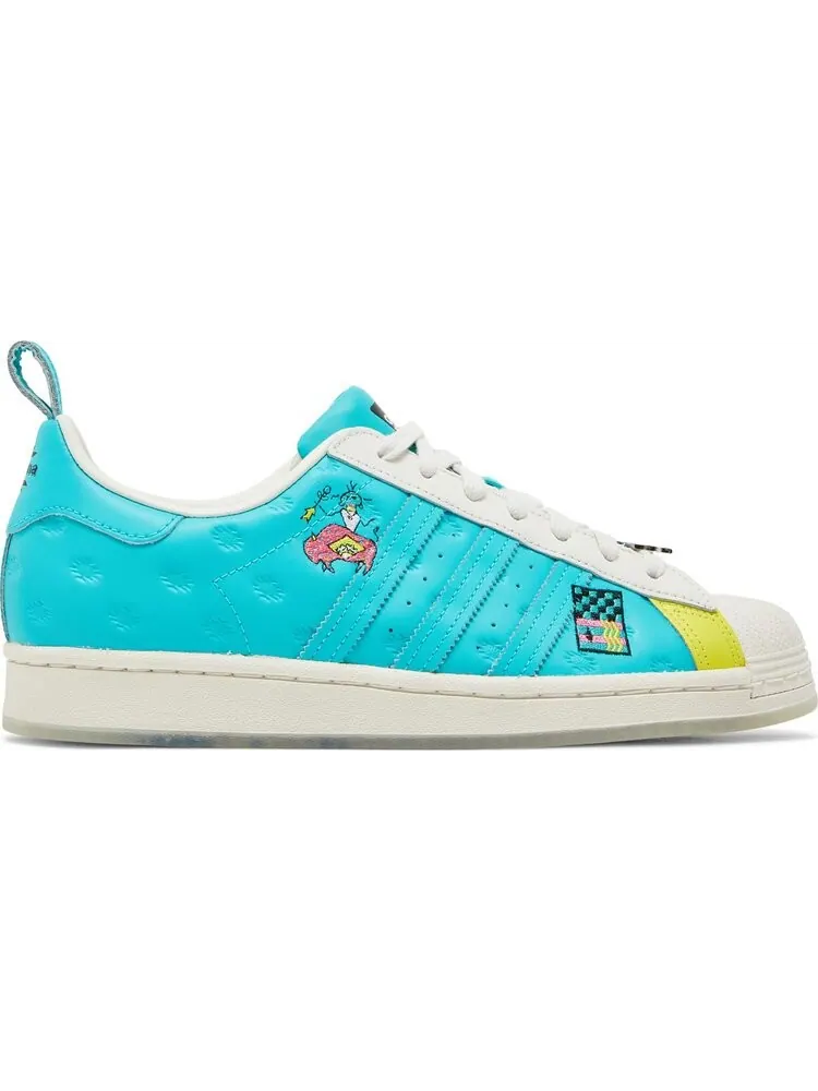Кроссовки Adidas Arizona x Superstar 'Have an Iced Day - Teal Yellow' — изображение 1 из 8, зеленый