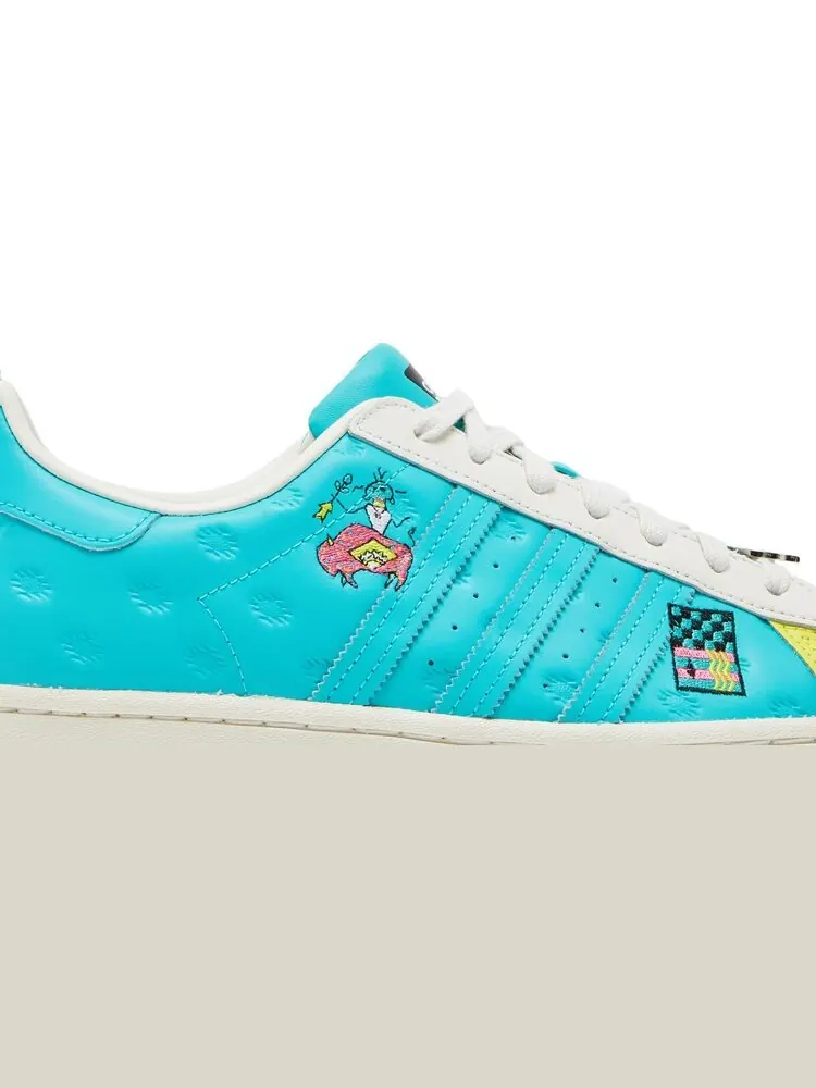 Кроссовки Adidas Arizona x Superstar 'Have an Iced Day - Teal Yellow' — изображение 2 из 8, зеленый