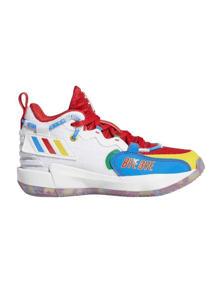 Кроссовки adidas LEGO x Dame 7 EXTPLY Little Kid 'Bye Bye' — изображение 1 из 1, белый/белый/красный