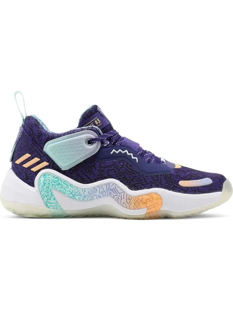 Кроссовки Adidas D.O.N. Issue #3 Big Kids 'Jazz' — изображение 1 из 8, фиолетовый