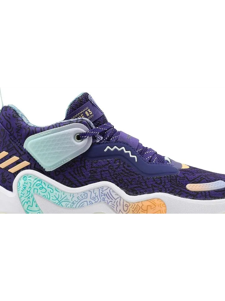 Кроссовки Adidas D.O.N. Issue #3 Big Kids 'Jazz' — изображение 2 из 8, фиолетовый