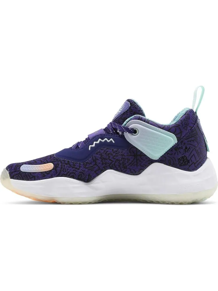 Кроссовки Adidas D.O.N. Issue #3 Big Kids 'Jazz' — изображение 3 из 8, фиолетовый