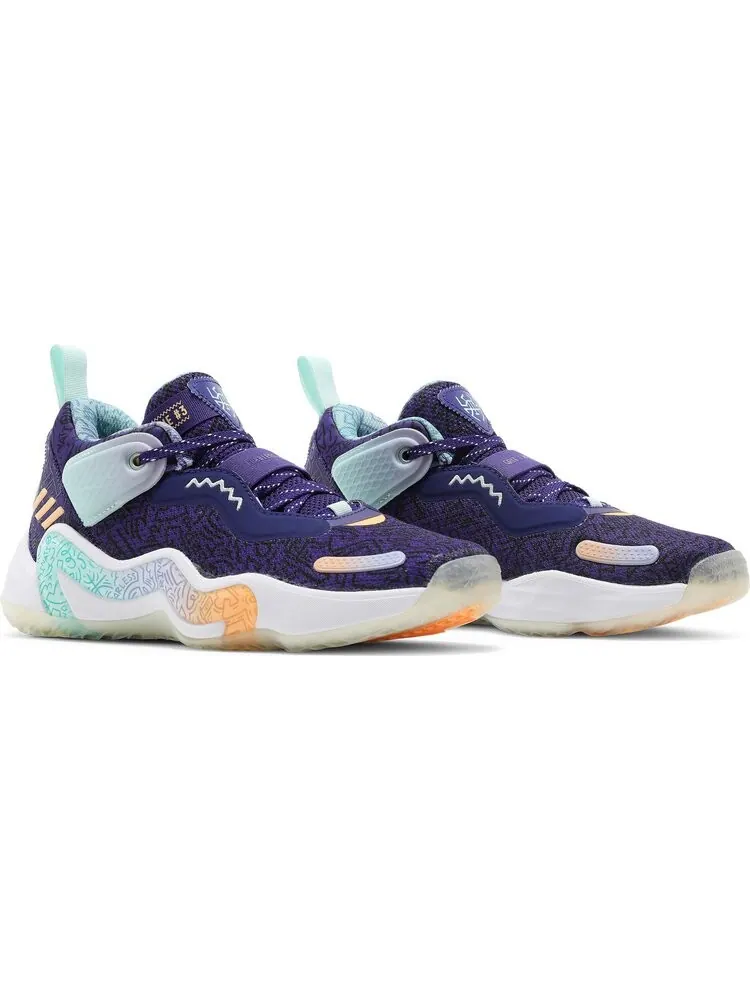 Кроссовки Adidas D.O.N. Issue #3 Big Kids 'Jazz' — изображение 8 из 8, фиолетовый