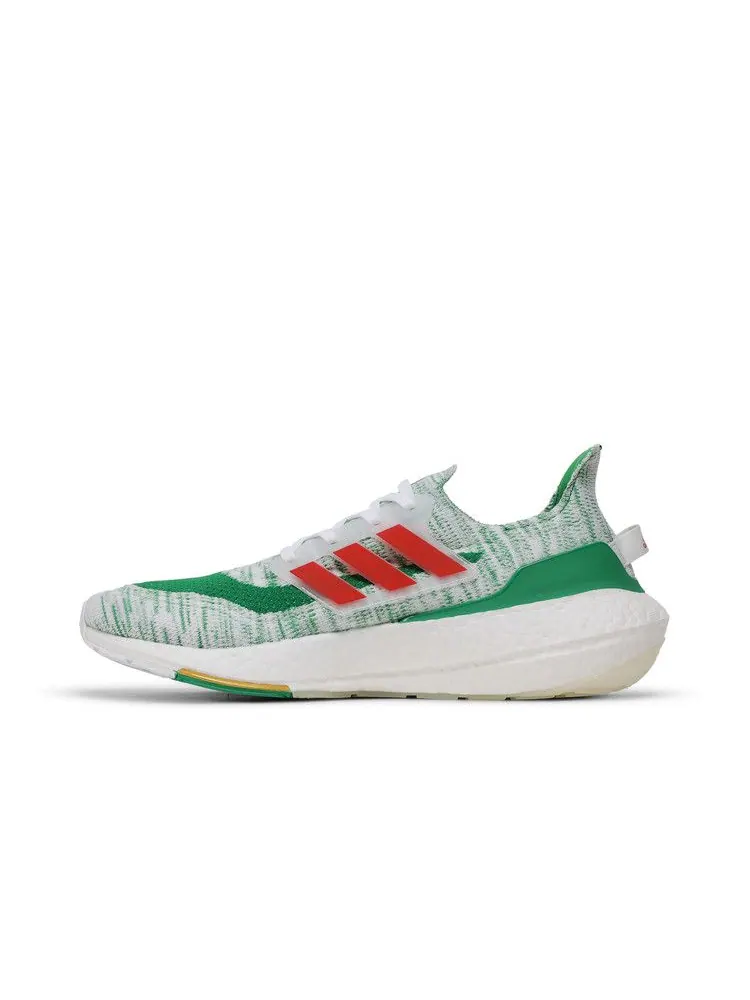 Кроссовки adidas UltraBoost 21 'White Green' — изображение 4 из 9, белый/красный/зеленый
