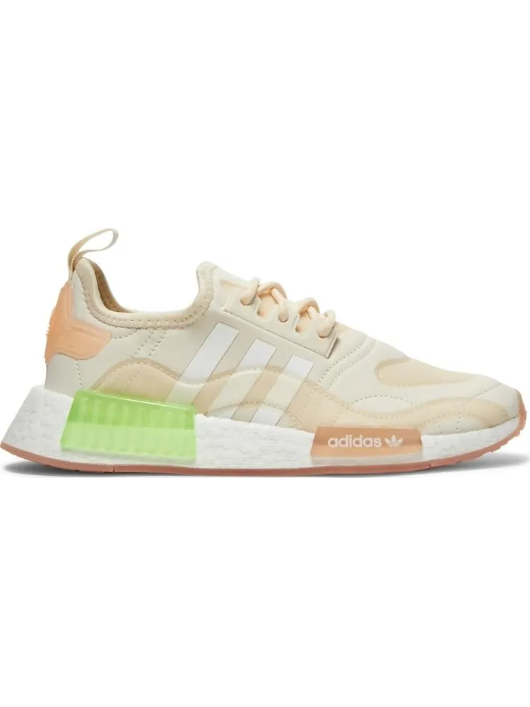 Кроссовки Adidas Wmns NMD_R1 'Wonder White Signal Green' — изображение 1 из 8, бежевый