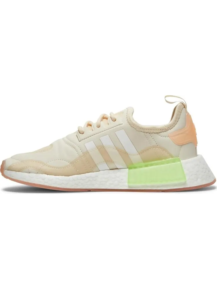 Кроссовки Adidas Wmns NMD_R1 'Wonder White Signal Green' — изображение 3 из 8, бежевый
