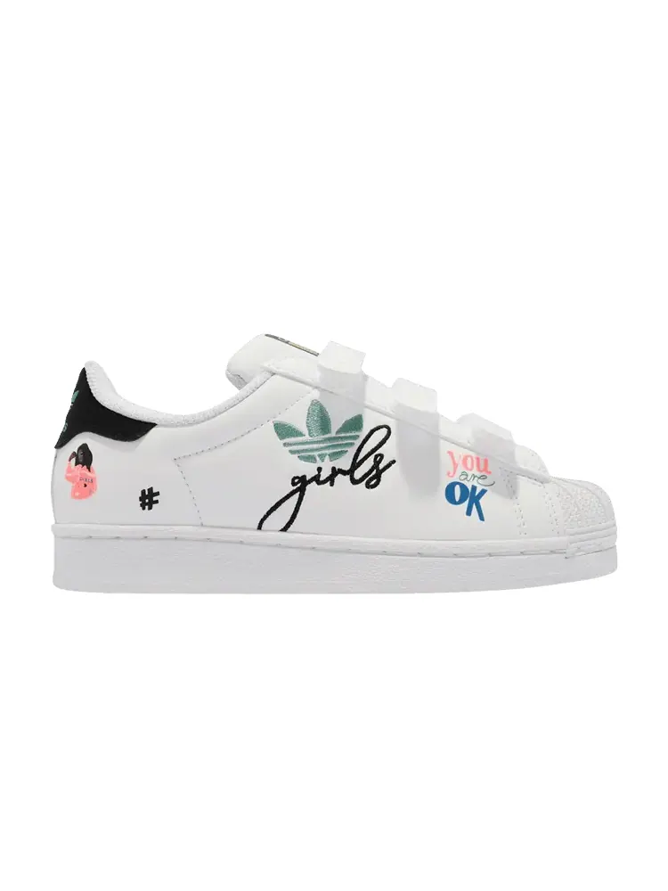 Кроссовки Adidas Superstar Pure Little Kid, Self Love — изображение 1 из 1, белый
