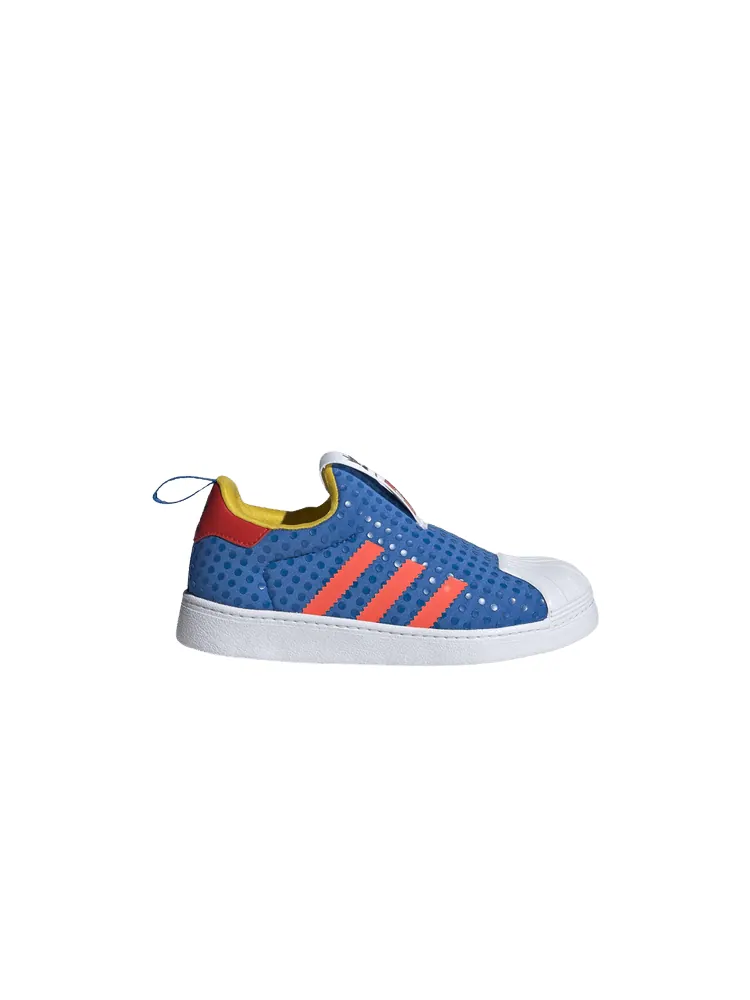Кроссовки adidas LEGO x Superstar 360 J 'Shock Blue' — изображение 1 из 1, синий/белый/желтый