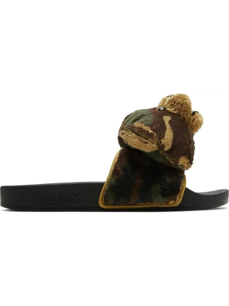 Сандалии Adidas Jeremy Scott x Adilette Slide 'Camo Teddy' — изображение 1 из 8, черный