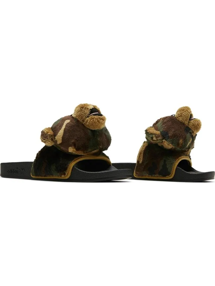 Сандалии Adidas Jeremy Scott x Adilette Slide 'Camo Teddy' — изображение 8 из 8, черный