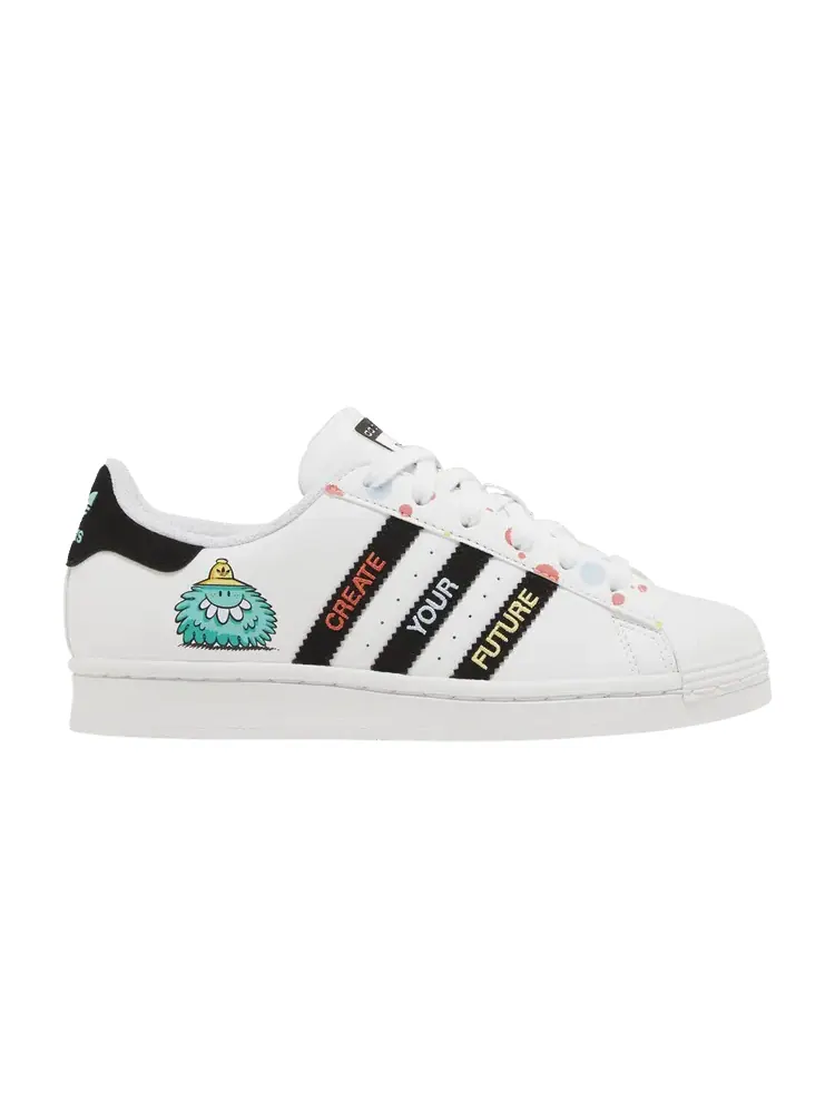 Кроссовки adidas Kevin Lyons x Superstar Big Kids 'Create Your Future' — изображение 1 из 9, белый/черный/голубой