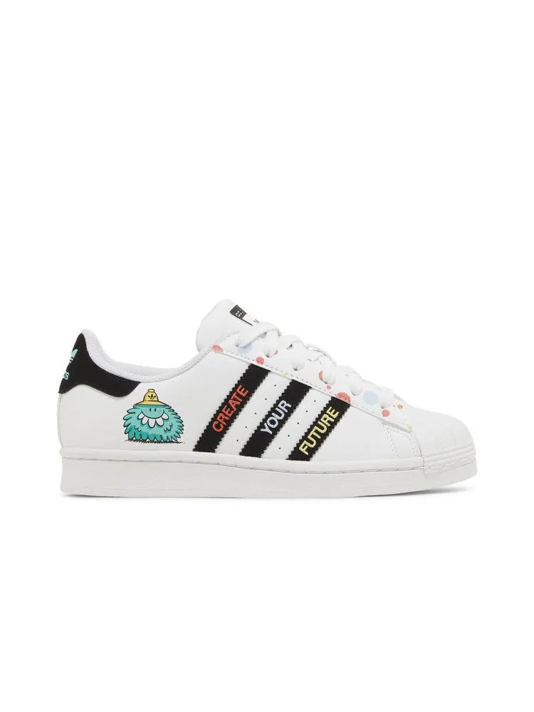 Кроссовки adidas Kevin Lyons x Superstar Big Kids 'Create Your Future' — изображение 2 из 9, белый/черный/голубой