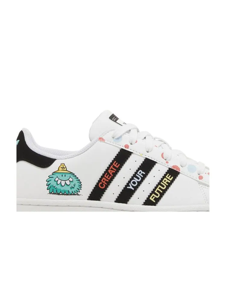 Кроссовки adidas Kevin Lyons x Superstar Big Kids 'Create Your Future' — изображение 3 из 9, белый/черный/голубой