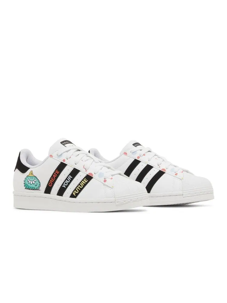 Кроссовки adidas Kevin Lyons x Superstar Big Kids 'Create Your Future' — изображение 9 из 9, белый/черный/голубой