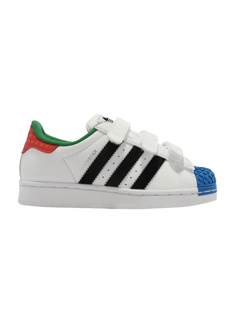 Кроссовки adidas LEGO x Superstar CF J 'White Red Blue' — изображение 1 из 1, белый/черный/белый