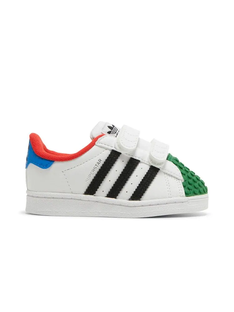 Кроссовки adidas LEGO x Superstar CF I 'White Yellow Green' — изображение 2 из 9, белый/черный/желтый