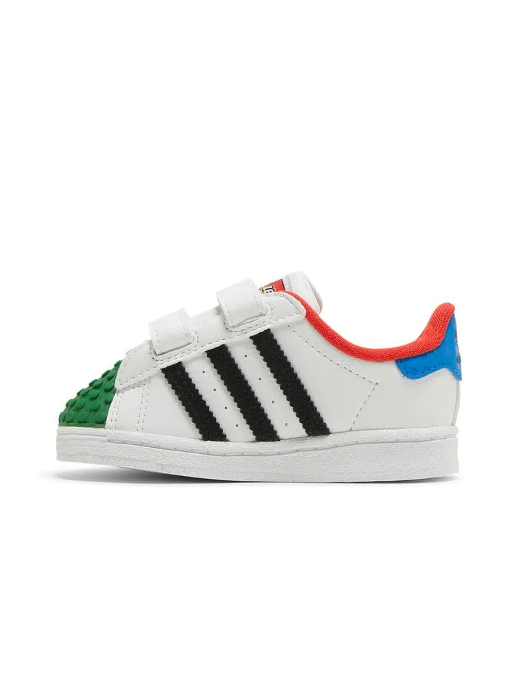 Кроссовки adidas LEGO x Superstar CF I 'White Yellow Green' — изображение 4 из 9, белый/черный/желтый