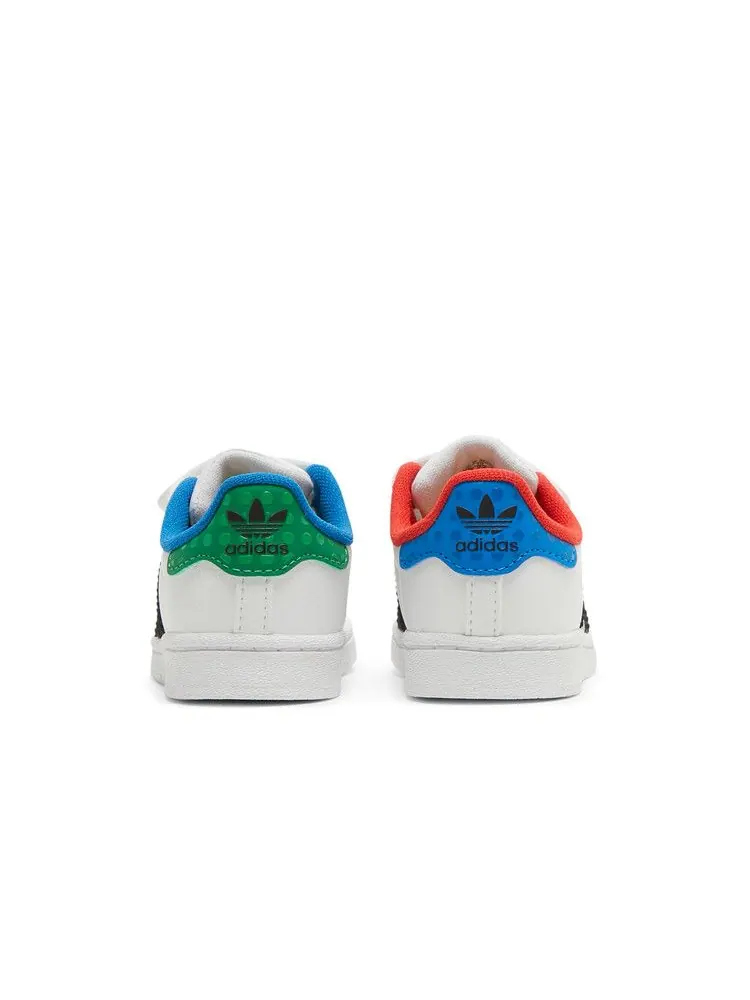 Кроссовки adidas LEGO x Superstar CF I 'White Yellow Green' — изображение 7 из 9, белый/черный/желтый