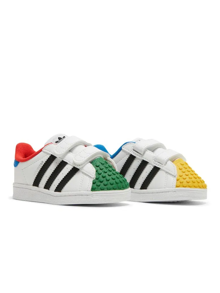 Кроссовки adidas LEGO x Superstar CF I 'White Yellow Green' — изображение 9 из 9, белый/черный/желтый