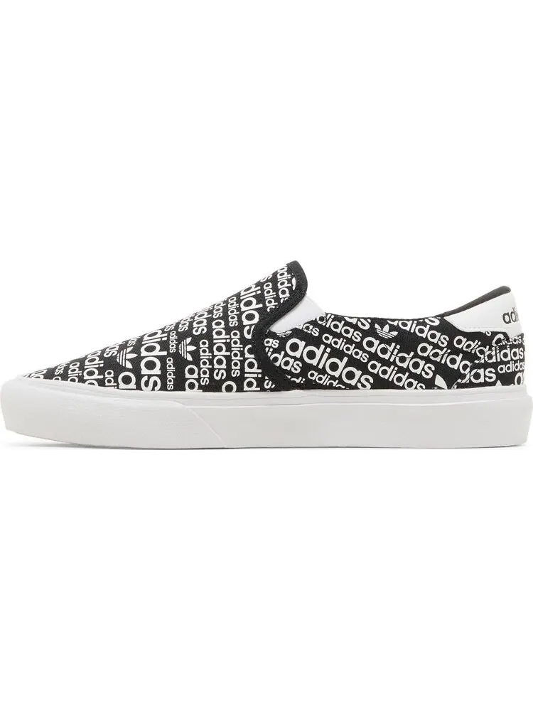 Кроссовки Adidas Court Rallye Slip 'Allover Logo - Black White' — изображение 3 из 7, черный