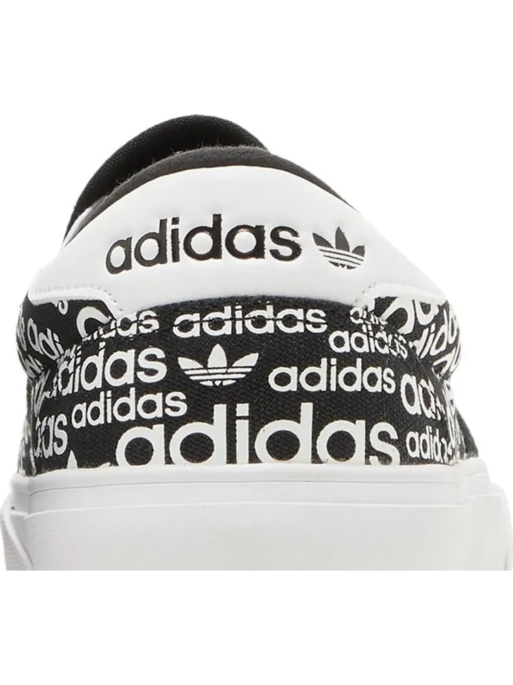 Кроссовки Adidas Court Rallye Slip 'Allover Logo - Black White' — изображение 6 из 7, черный
