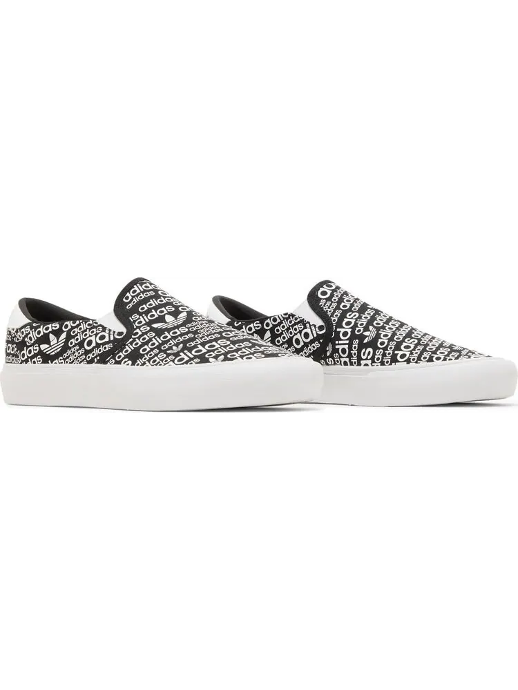 Кроссовки Adidas Court Rallye Slip 'Allover Logo - Black White' — изображение 7 из 7, черный