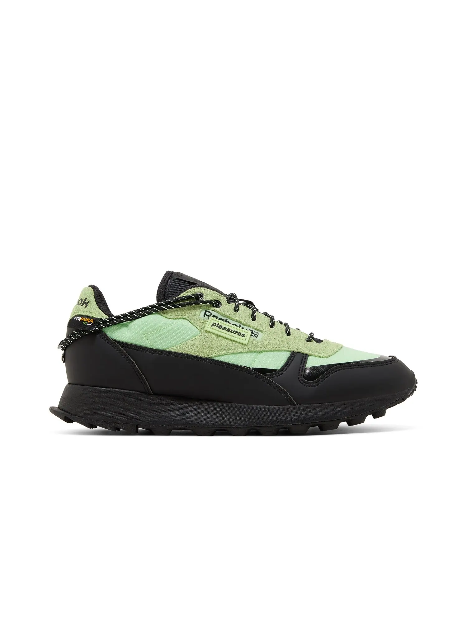 Кроссовки Pleasures x Classic Leather Reebok — изображение 1 из 8, неоновый/черный/черный