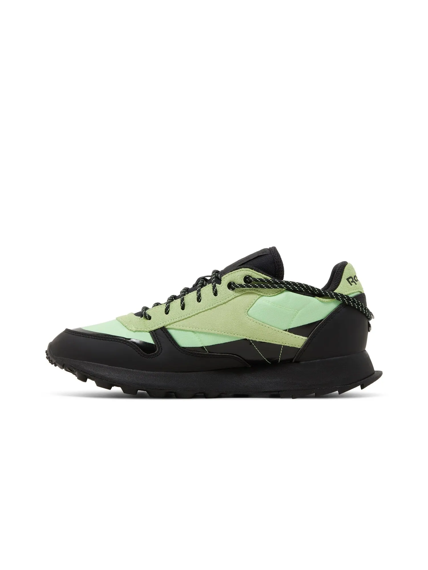 Кроссовки Pleasures x Classic Leather Reebok — изображение 3 из 8, неоновый/черный/черный