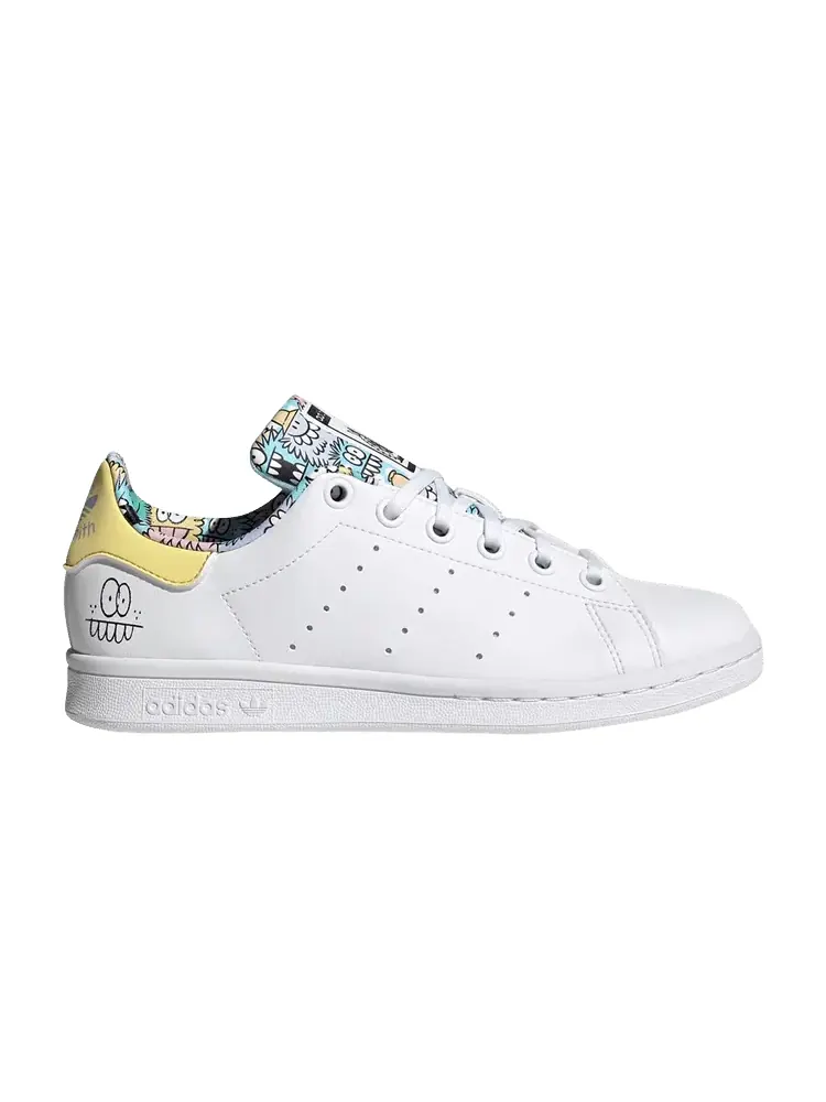 Кроссовки adidas Kevin Lyons x Stan Smith J 'Playful Artwork' — изображение 1 из 1, белый/белый/прозрачный