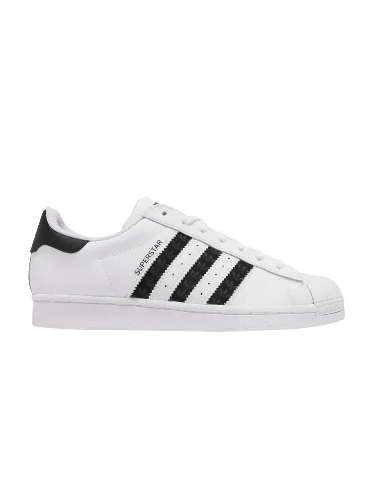Кроссовки adidas Superstar 'Logo Stripes - White Black' — изображение 1 из 1, белый/черный/серый