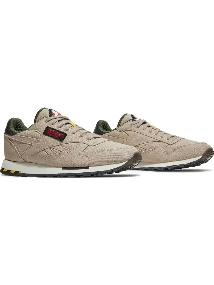 Кроссовки ghostbusters x classic leather 'khaki flight suit' Reebok — изображение 8 из 8, загар