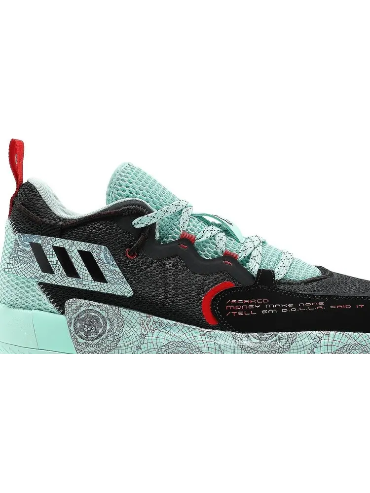 Кроссовки Adidas Dame 7 EXTPLY 'Black Clear Mint' — изображение 2 из 8, черный