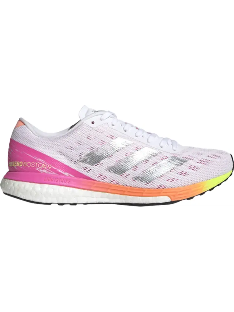 Кроссовки Adidas Wmns Adizero Boston 9 'White Screaming Pink' — изображение 1 из 1, розовый