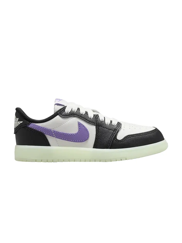 Кроссовки Air Jordan Air Jordan 1 Retro Low OG PS 'Black Raspberry' — изображение 1 из 1, черный/черный