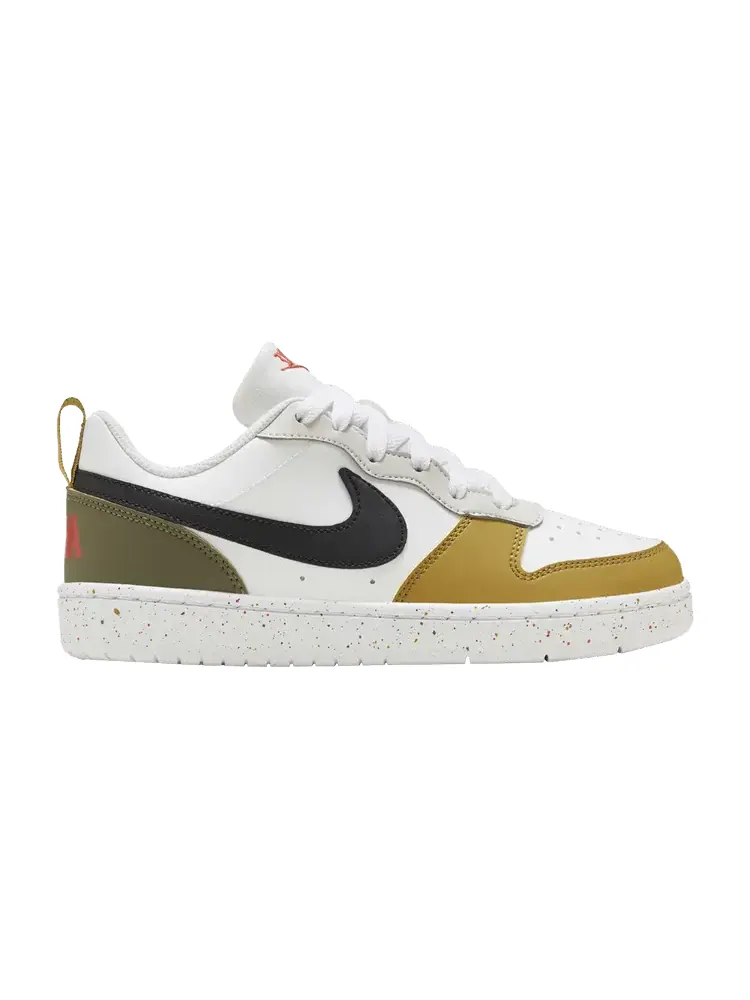 Кроссовки Nike Court Borough Low Recraft GS 'White Olive Tan' — изображение 1 из 1, белый/черный/мульти